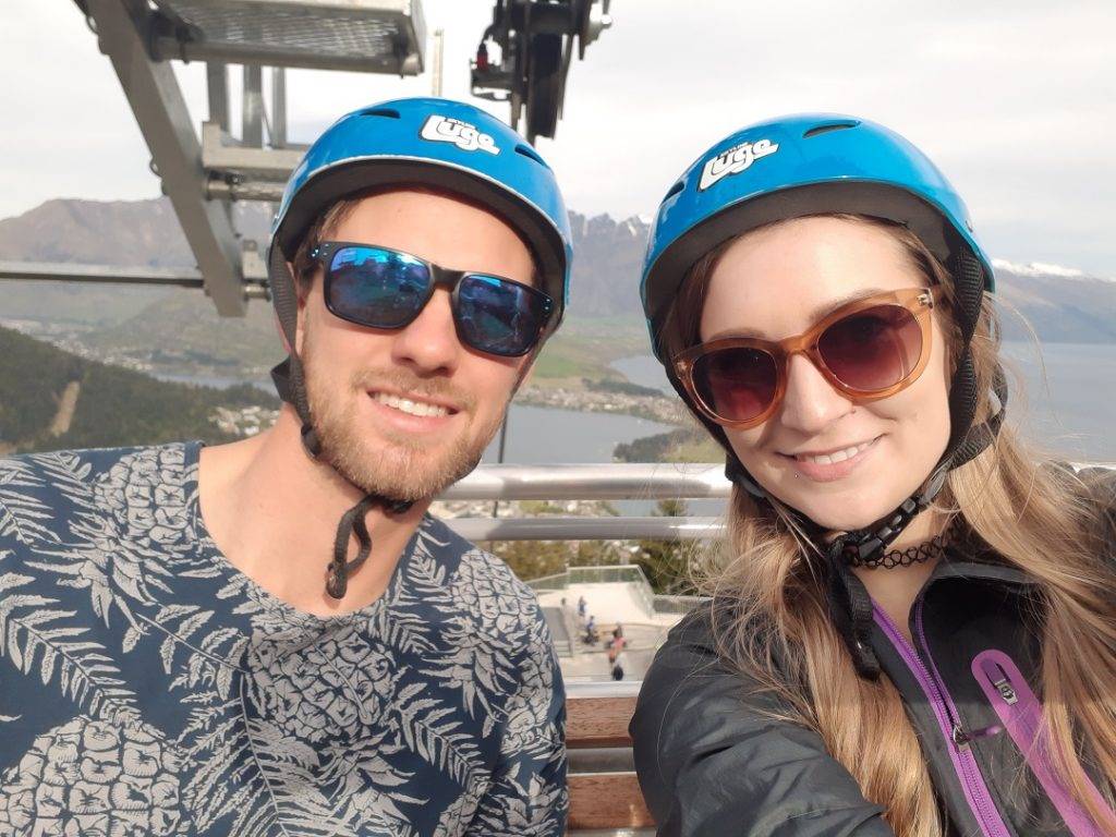 on the luge chairlift selfie in queenstown new zealand