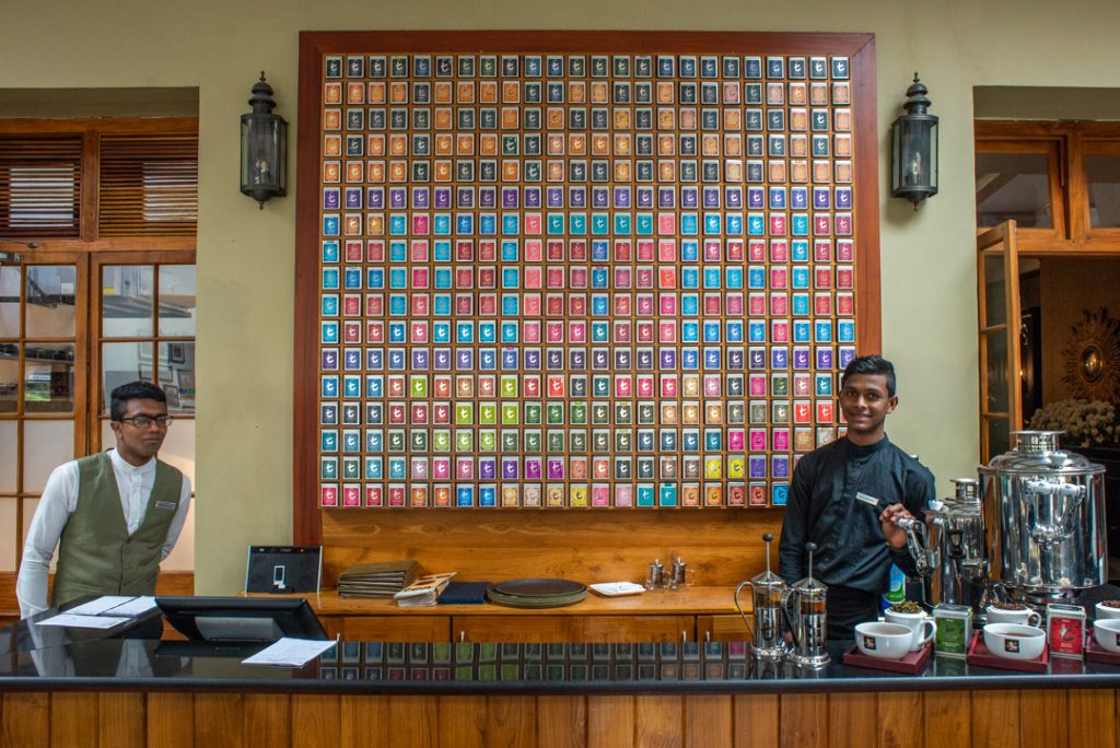 The tea selection at the grand hotel