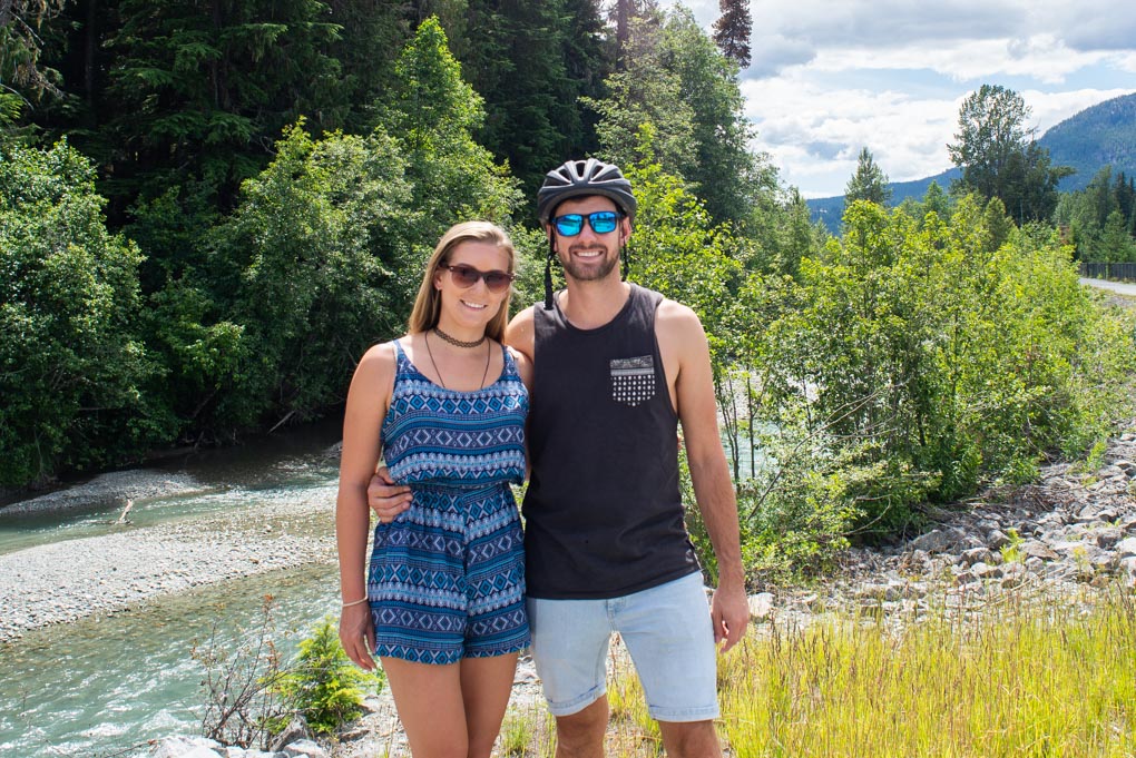 Bailey and Daniel pose for a photo in Whistler, BC