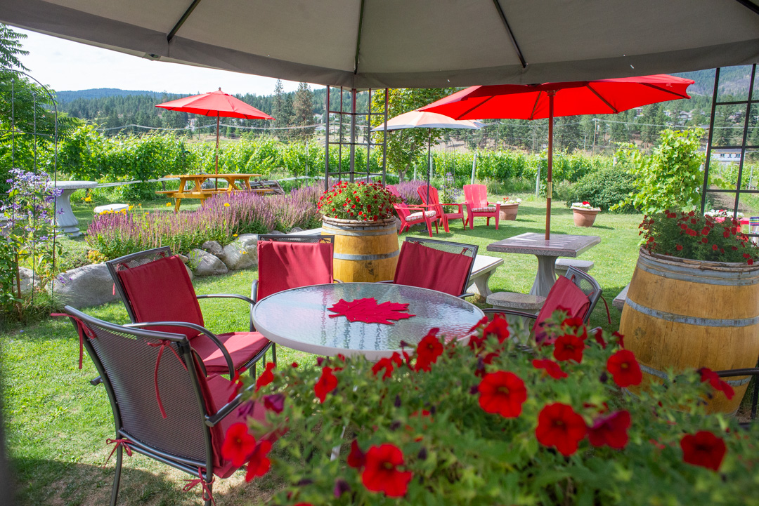Ciao Bella winery in Kelowna, BC outdoor patio