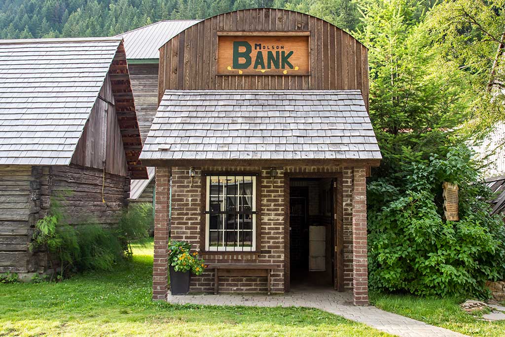 heritage ghost town bank near Revelstoke