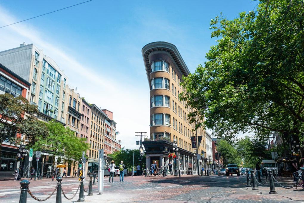 A beautiful street in Gastown, vancouver where our food tour was
