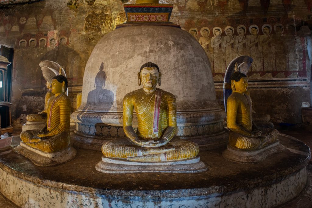 More Buddha statues in the cave temples in Dambulla