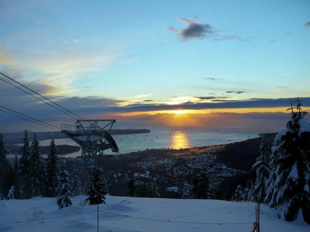 View from Grouse Mountain at sunset.