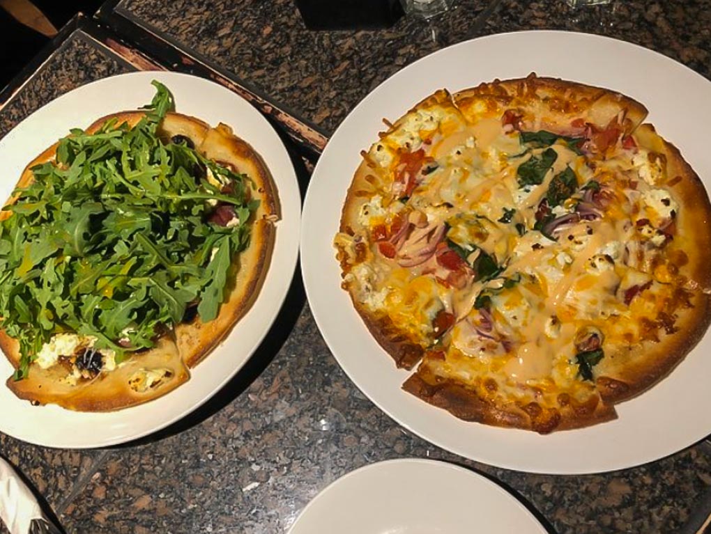 Pizza on our food tour in Saskatoon, Canada