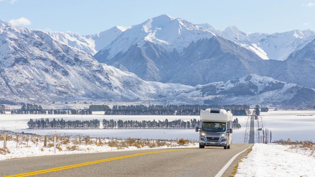 Kiwi Motorhomes driving around New Zealand