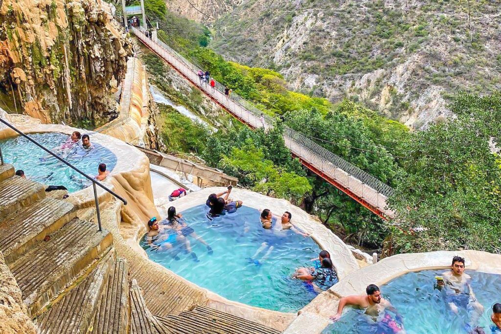 A view of the hot pools at Las Grutas Tolantongo Mexico Hot Springs
