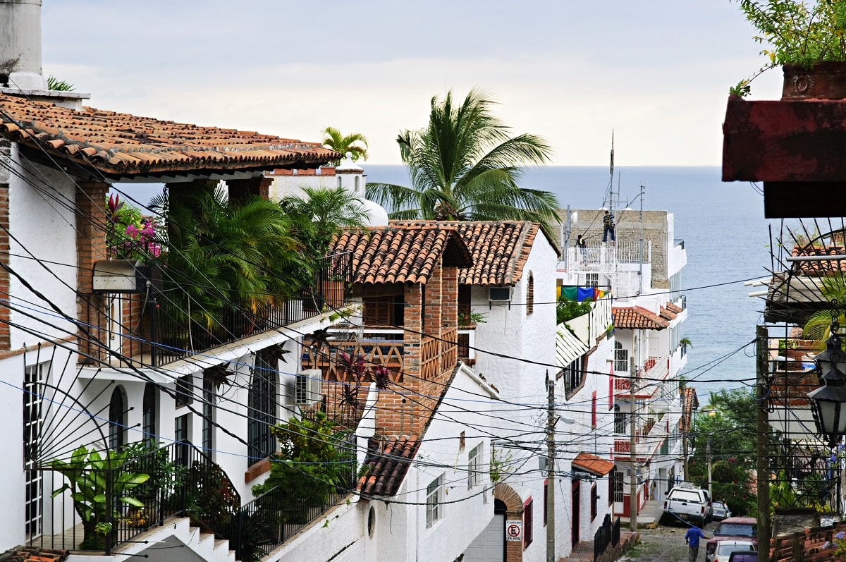 a city street in downtown puerto vallarta