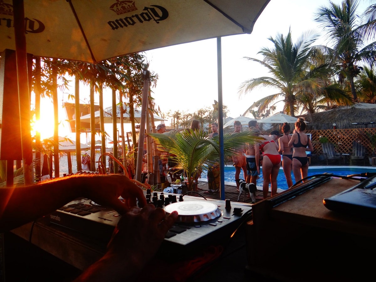 a pool party at Puerto Dreams Hostel