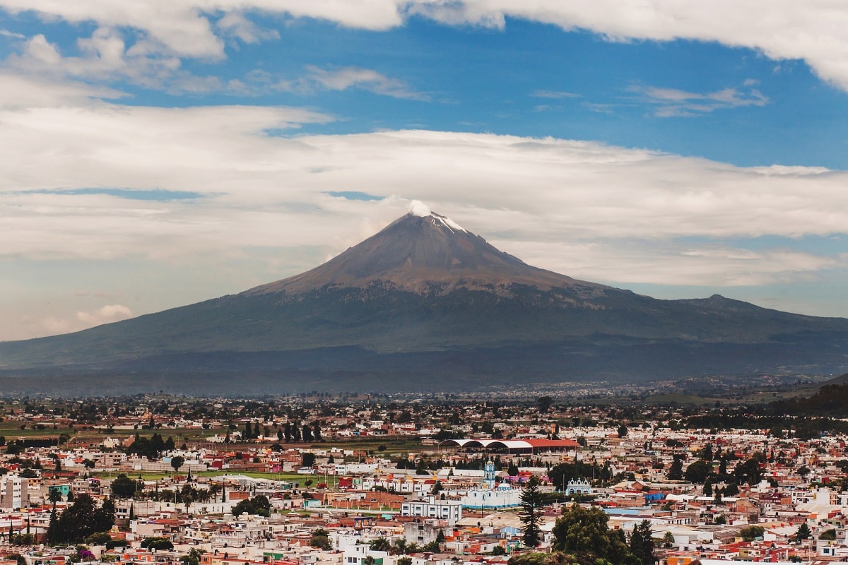 view of the volcano near Puebla