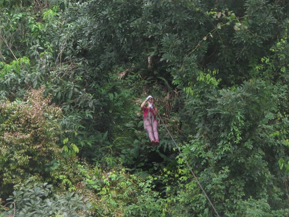 zip lining through the jungle in Mexico