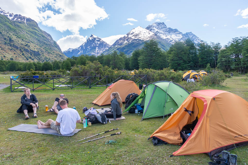 Camping at Camp Dickson on the torres del Paine O Circut