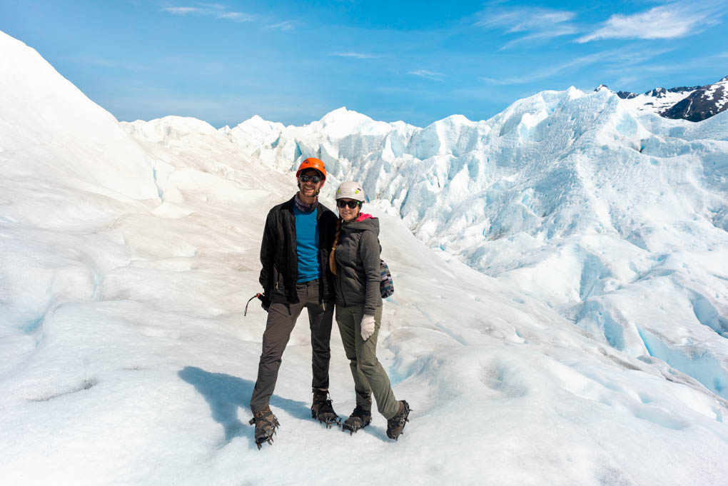 hiking on Perito Moreno Glacier near El Calafate