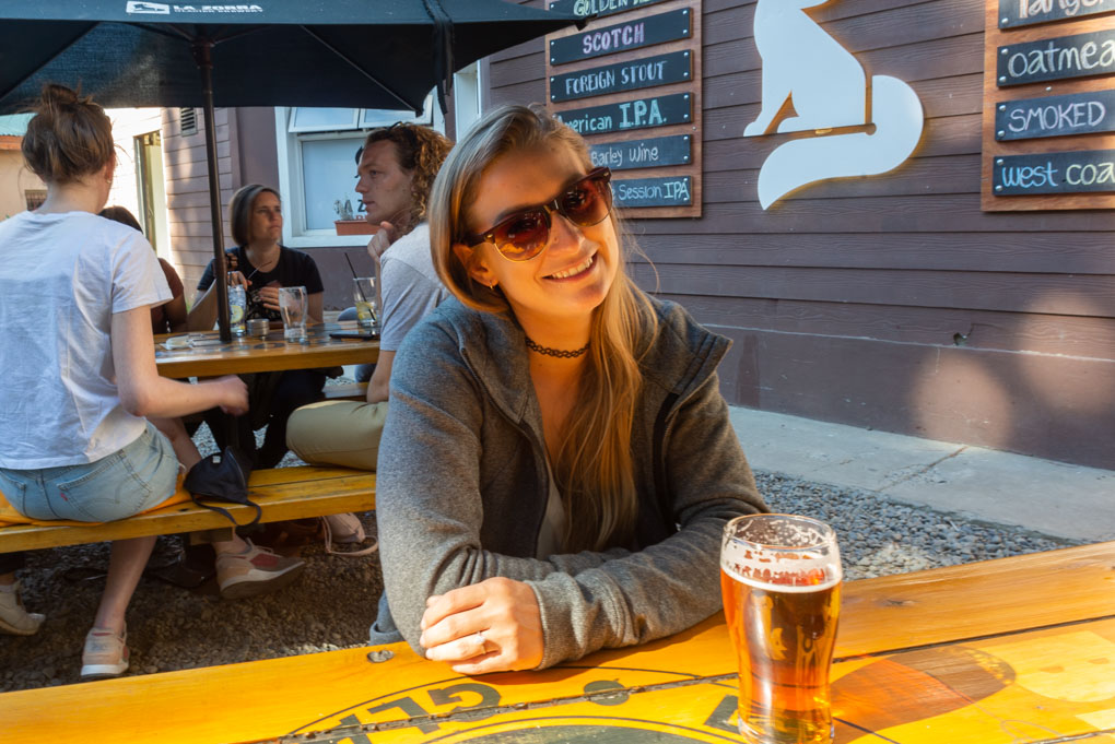 Drinking Craft beer at El Zorra in El Calafate