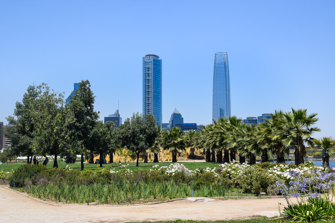 The skyline of Santiago, Chilw