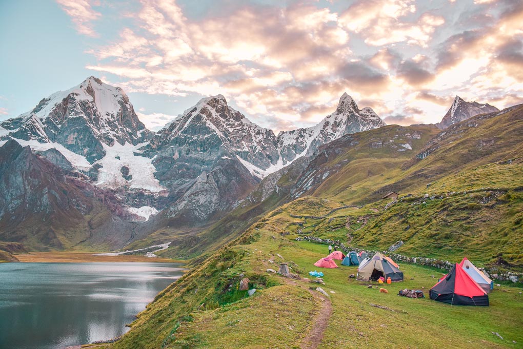Camping on the huahuash Circut in Peru