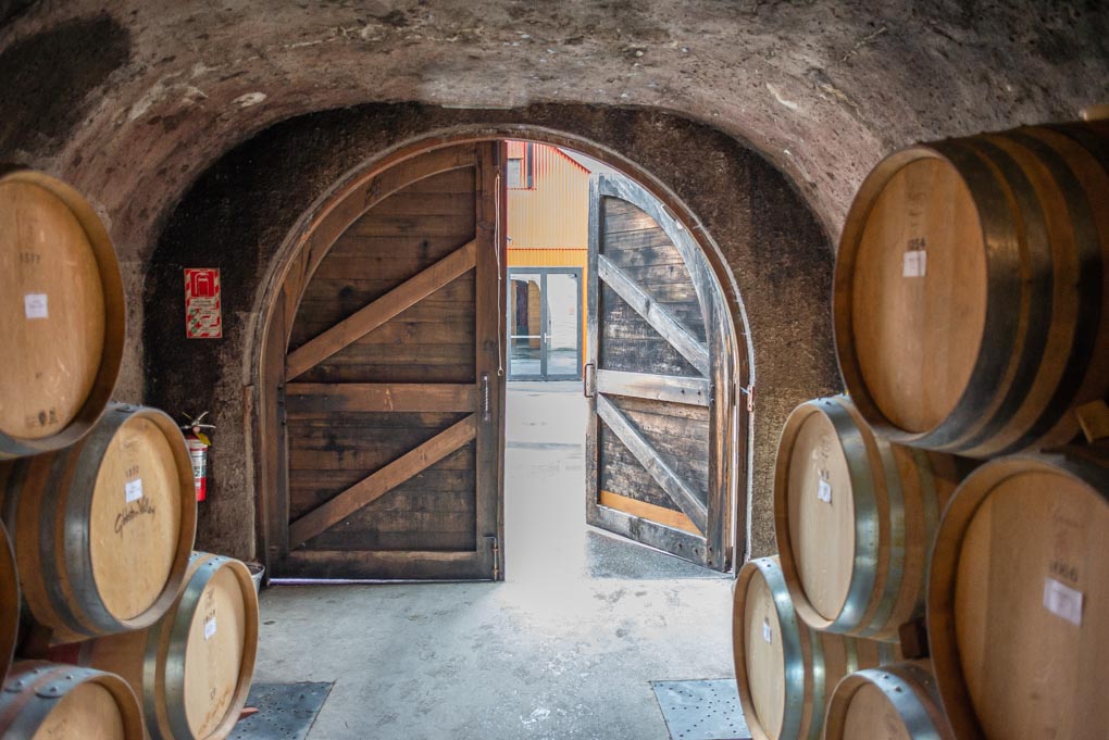 The wine cave at the Gibbston Valley Winery near Queenstown