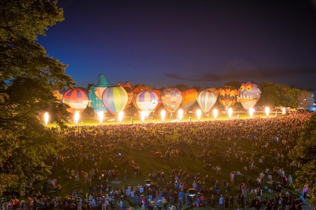 the night show at the Hamilton balloons