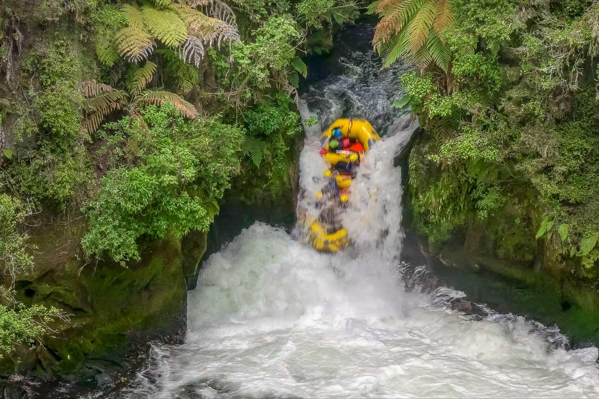 whitewater rafting tutea falls on the north island of new zealand