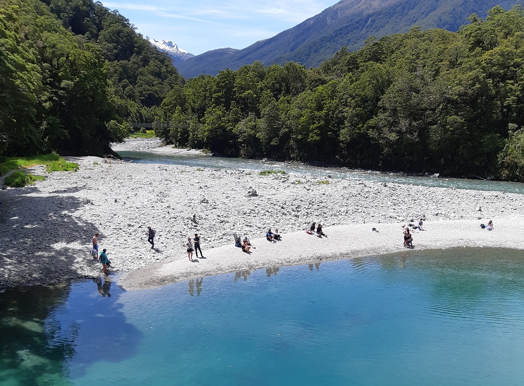 blue pools new zealand beach