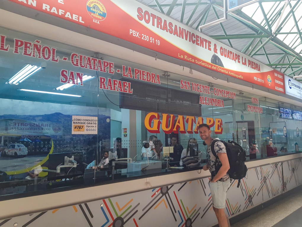 At the Medellin bus station Terminal Del Norte getting the bus to Medellin