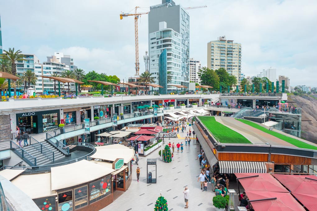 The Larcomar shopping center in Miraflores