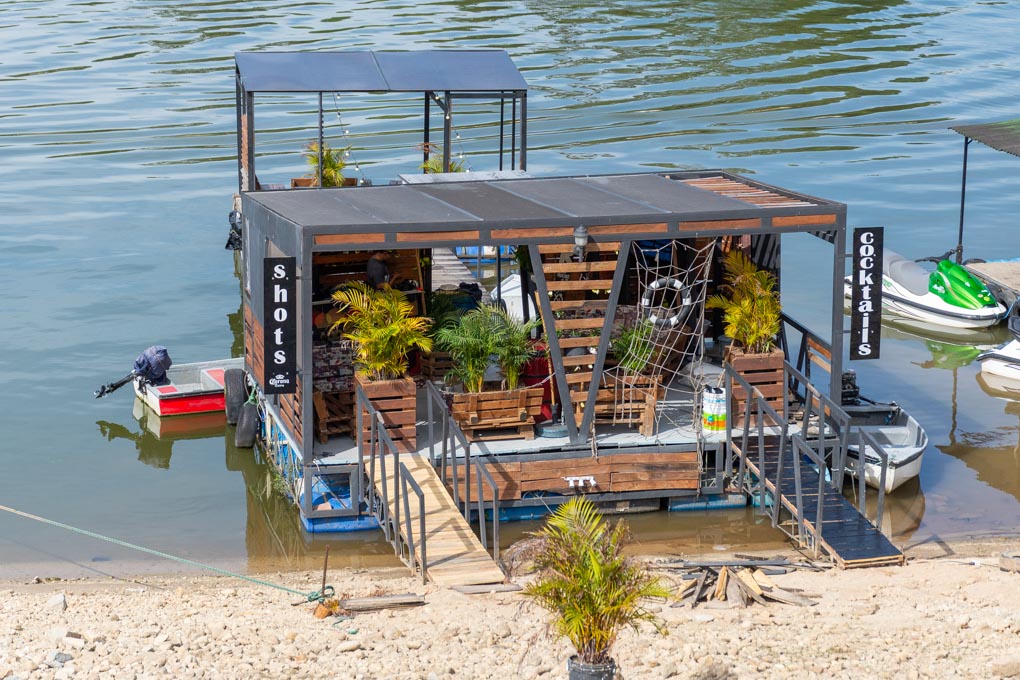 Floating bar in Guatape, Colombia