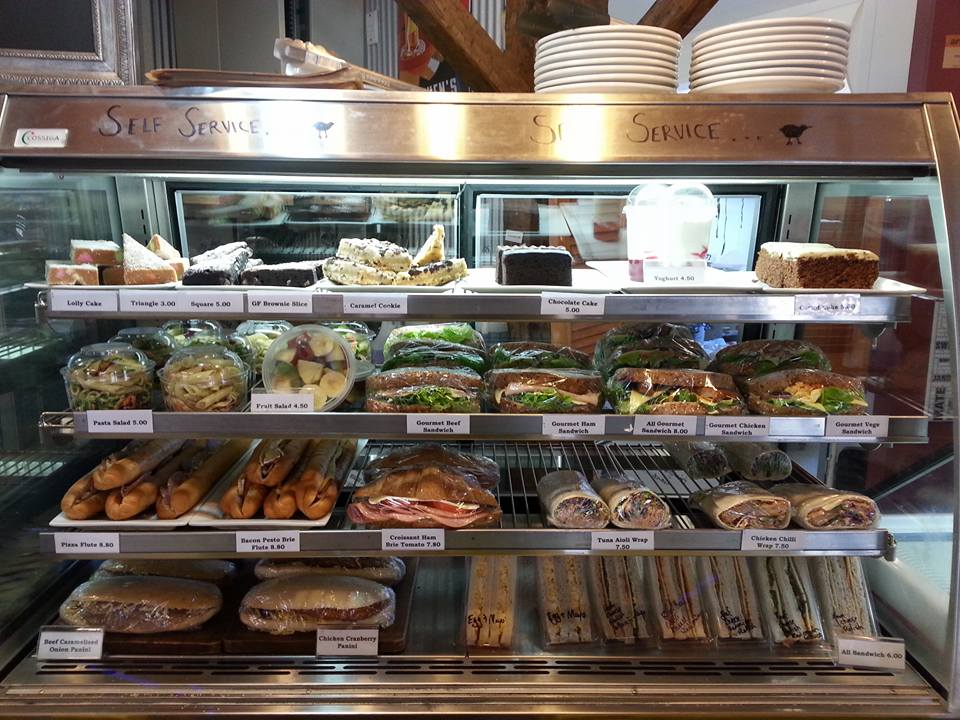 view of the sandwiches available at pancake Rocks cafe