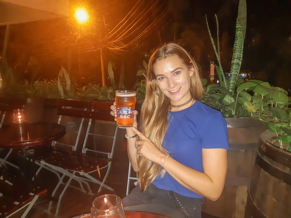 Drinking beer at BBC Brewing in Laureles  