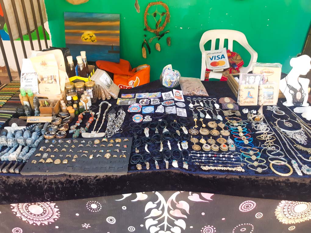 Hand made souvenirs at a stall in Minca, Colombia Hand made souvinirs