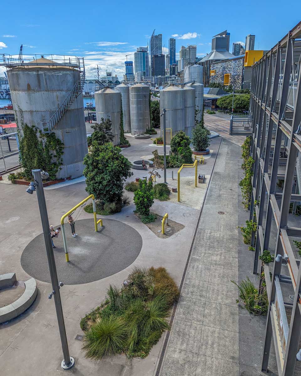 Birds Eye View of Silo Park in Auckland