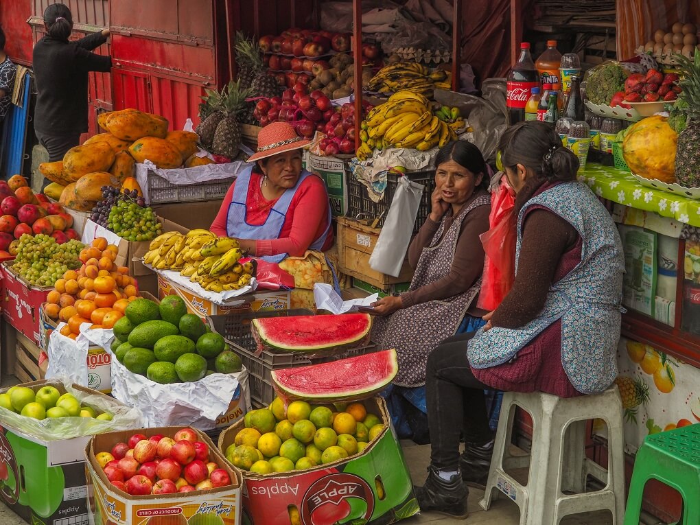 Bolivia street fruit market