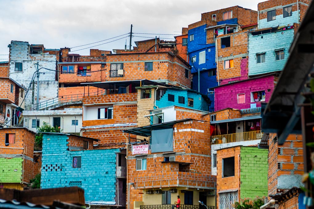 Some houses on the hills in Comuna 13 on our tour to the area in Medellin