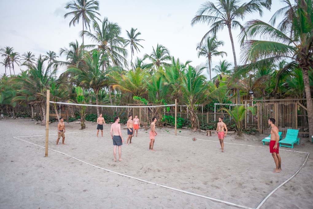 Playing Volleyball at Costeño Beach Hostel