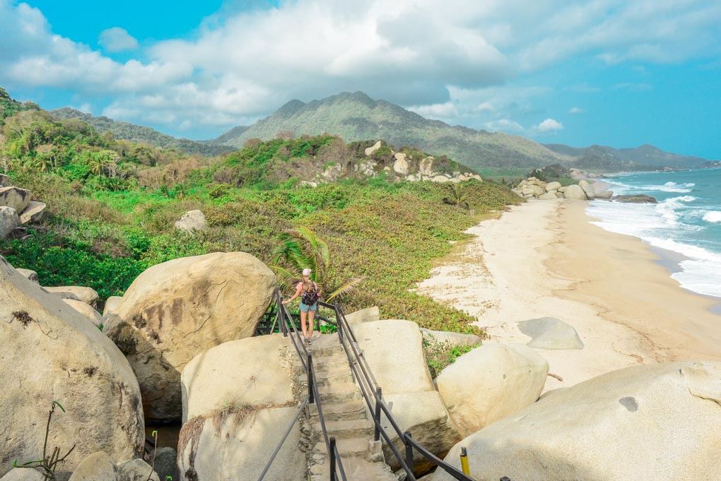 Taking in the views on the walk to Cabo San Juan Beach in Tayrona National Park, Colombia