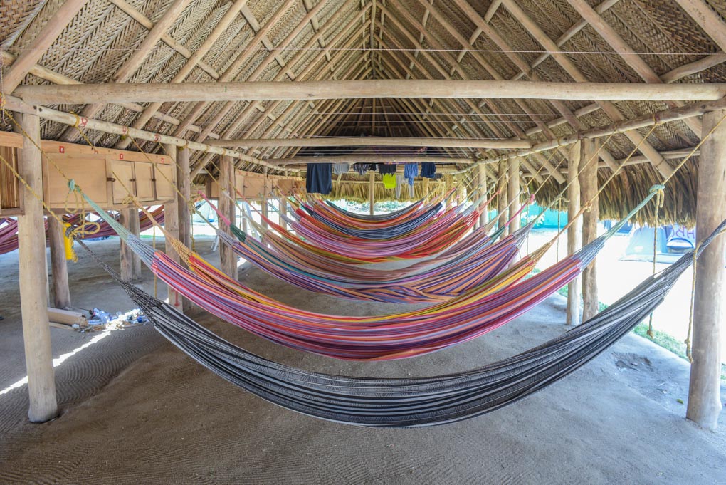 The hammocks at Cabo San Juan in Tayrona, Colombia