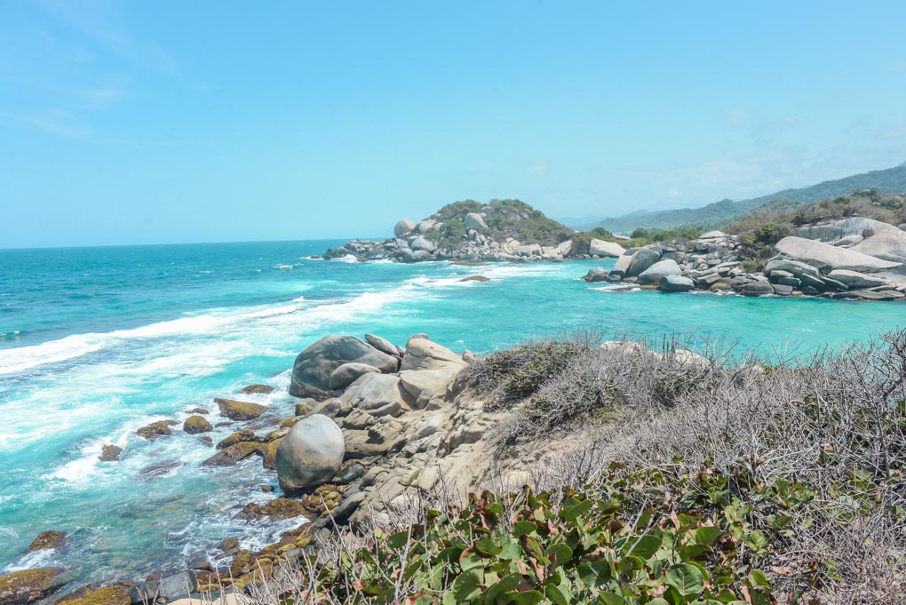 A view of the rocks that protect Cabo San Juan from large waves and currents