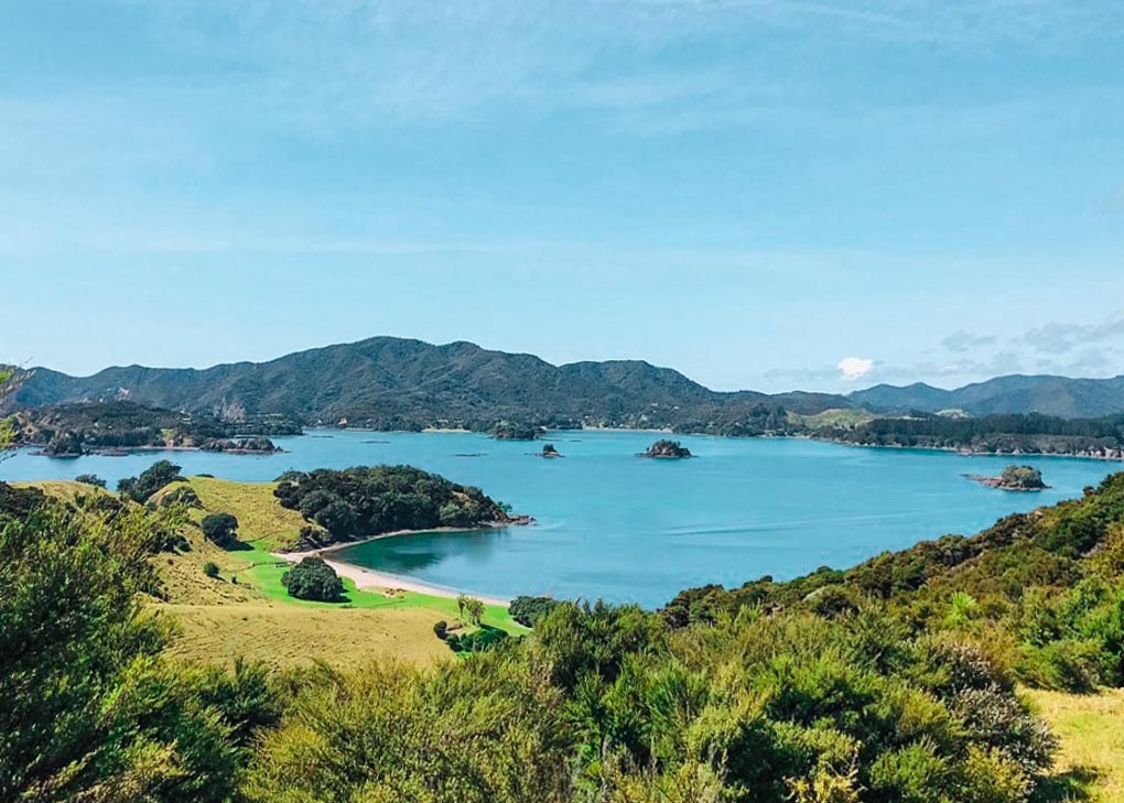 A photo from the viewpoint on Urupukapuka Island, Bay of Islands