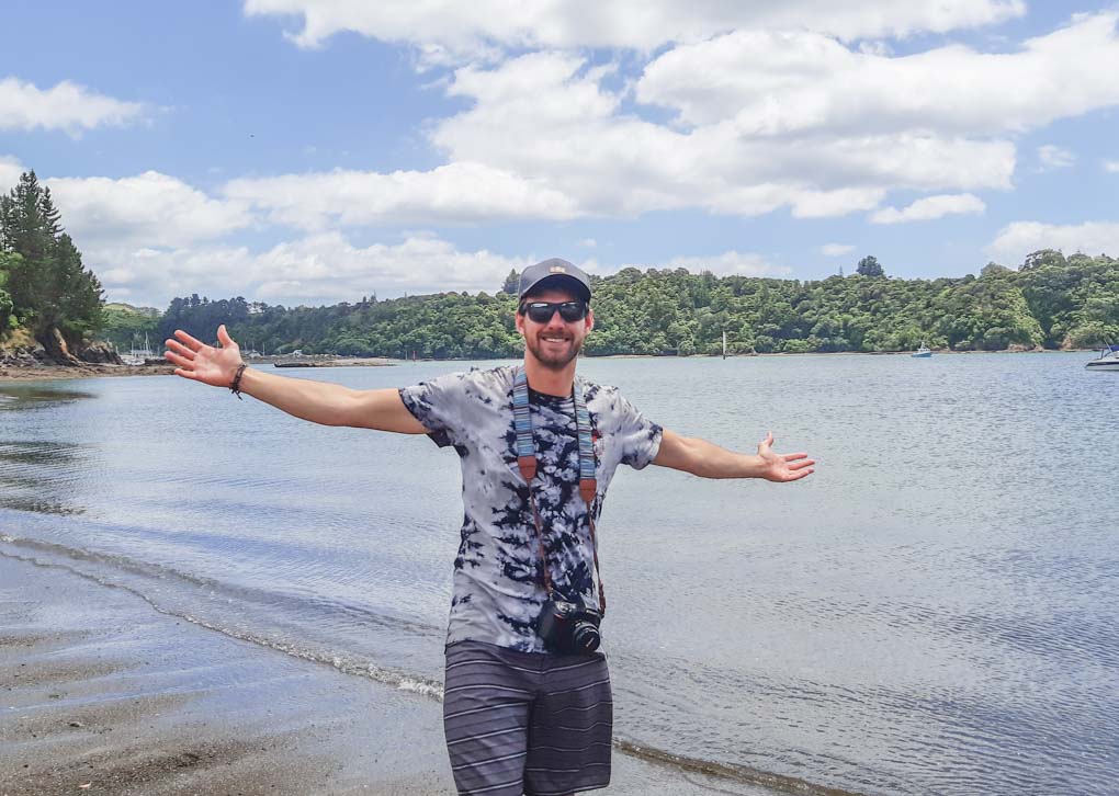 Daniel poses for a photo in the Bay of Islands New Zealand