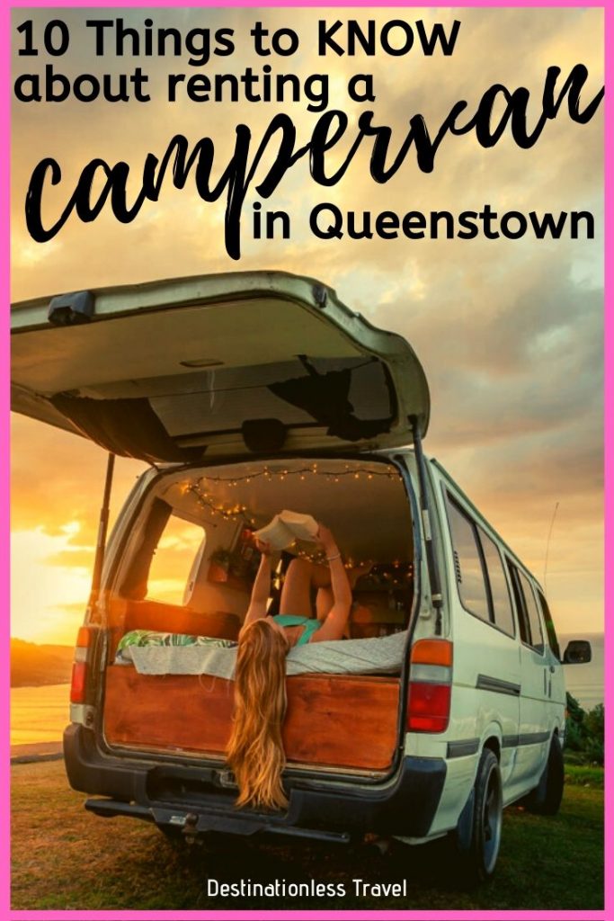 renting a campervan in queenstown pinterest image