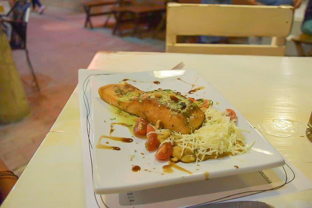 Salmon at Lamart restaurant in Santa Marta