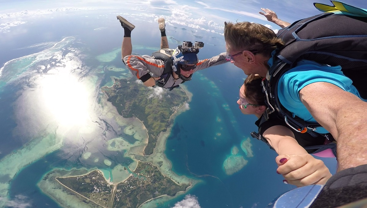 view from a skydive jump in Nadi, Fiji