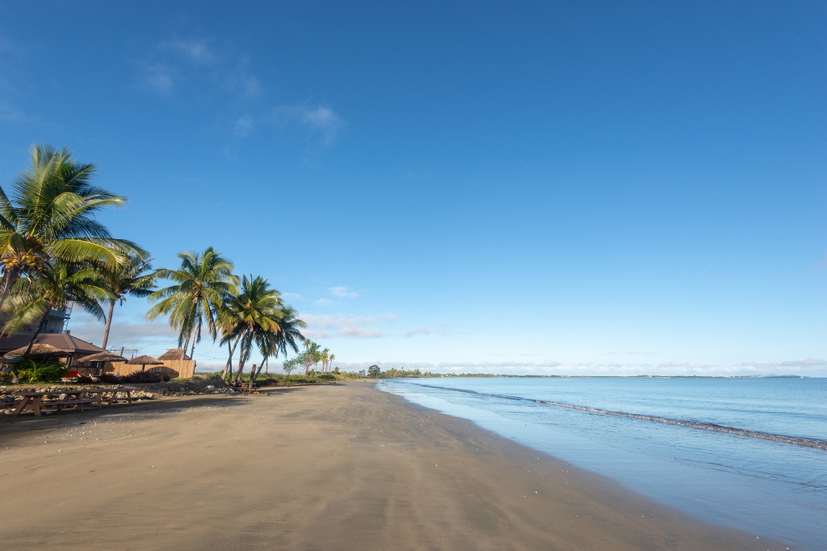 Wailoaloa Beach in Nadi Fiji on a beautiful day - one of the best areas to stay in Fiji