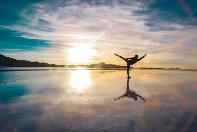 Bailey poses for a photo on the salt flats of bolivia