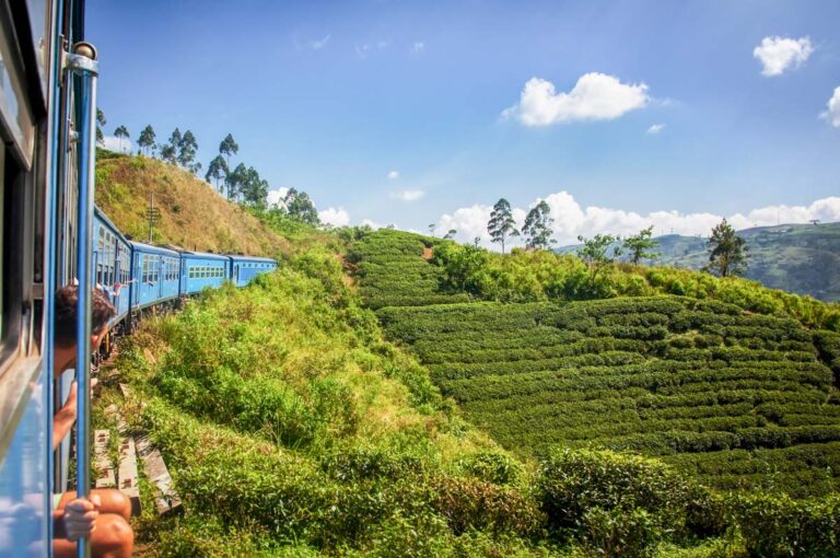 The famous train arriving into Nuwara Eliya, Sri Lanka