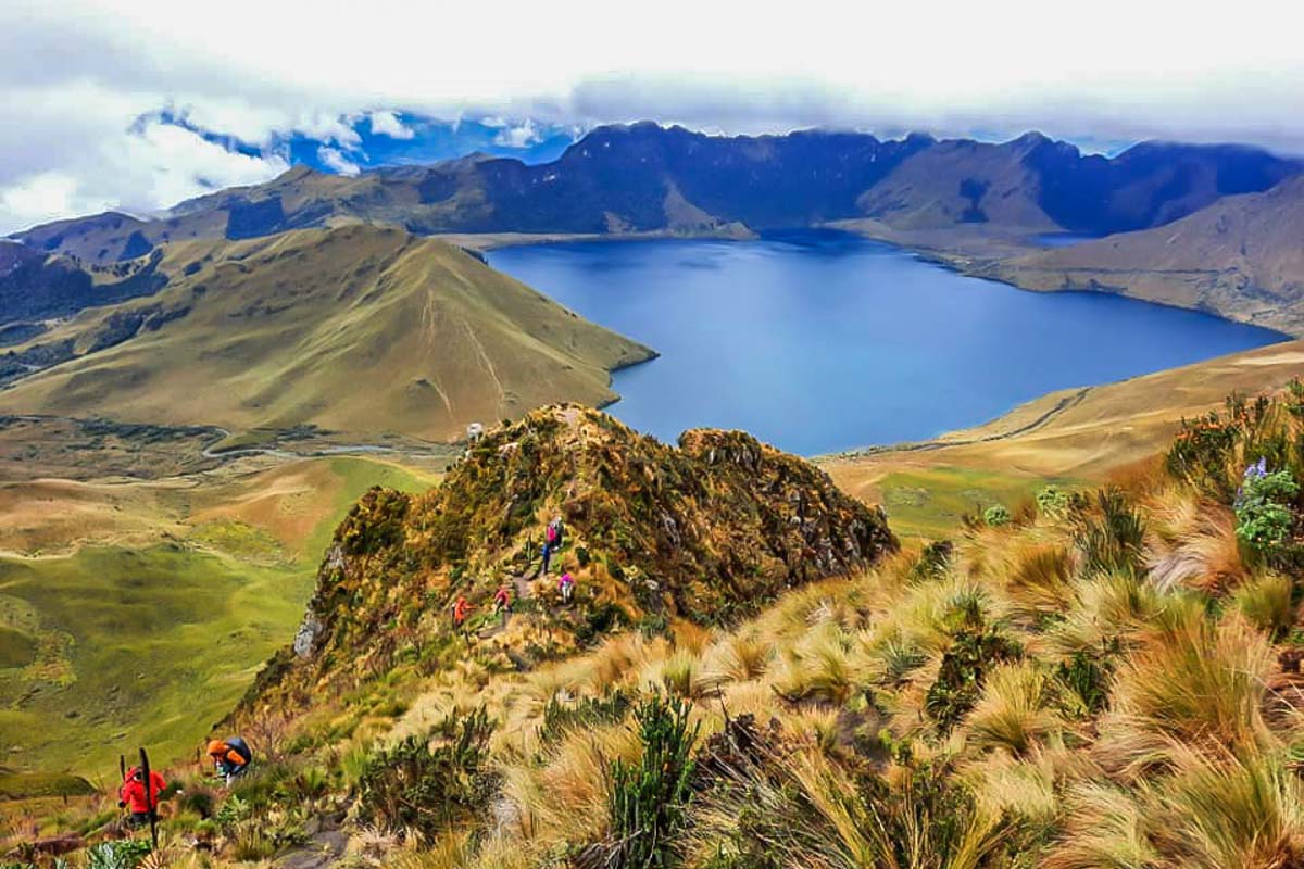 The view from Fya Fya summit looking down at Lagunas de Mojanda