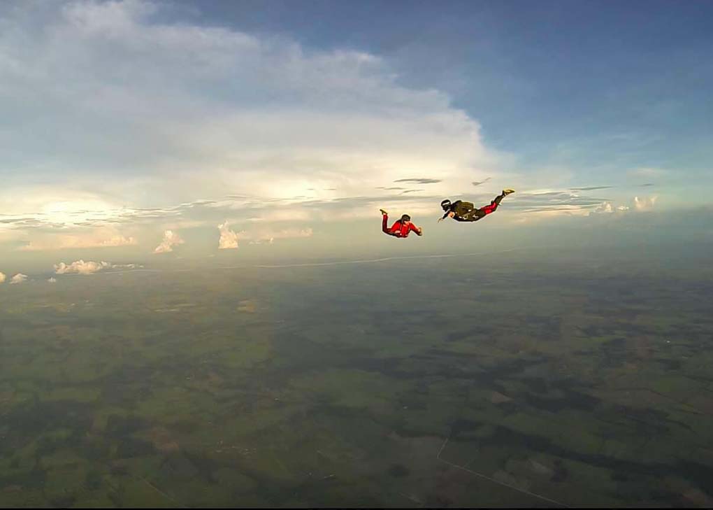 Daniel skydiving in Santa Cruz, Bolivia