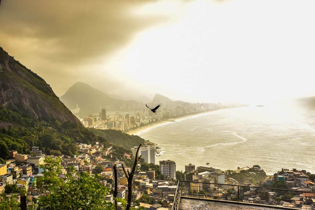 Looking down Vidigal favela after our tour on the Two Brothers Hike