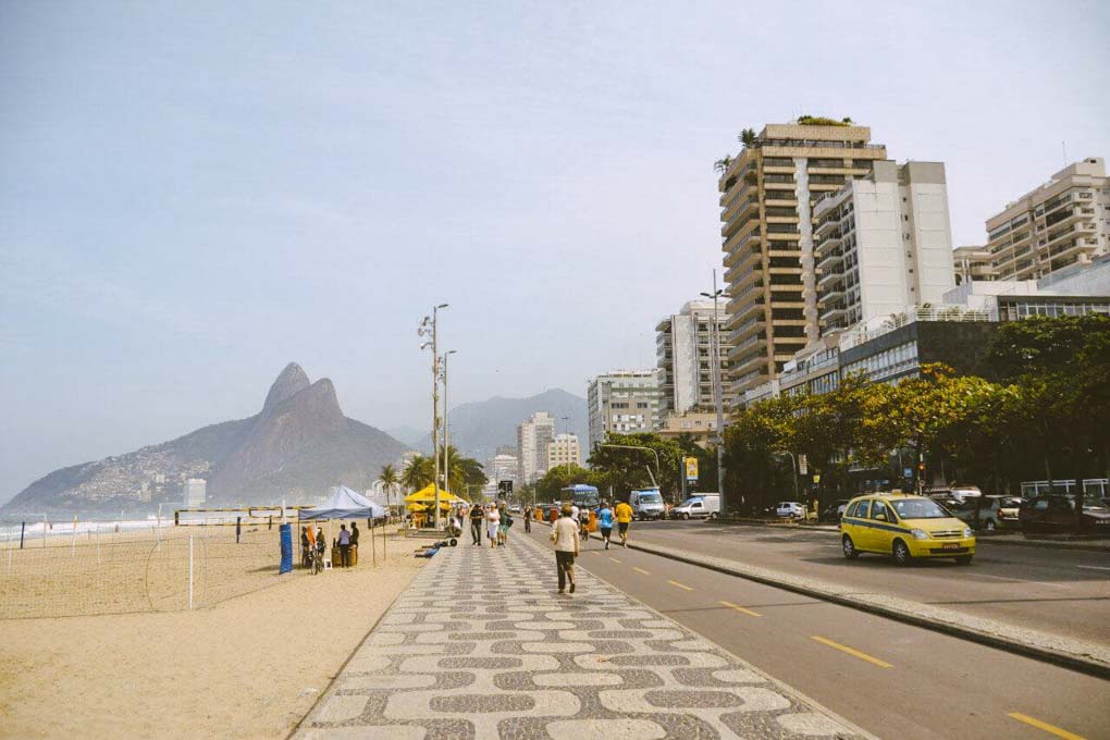 The boardwalk at Ipanema Beach