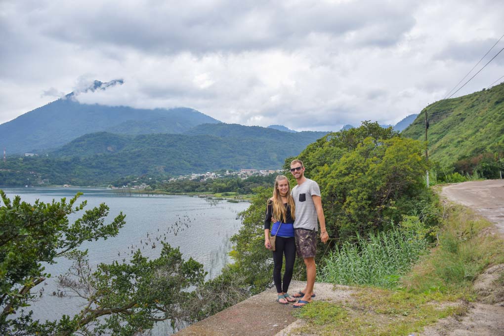 dan and bailey at a viewpoint just outside of san marcos